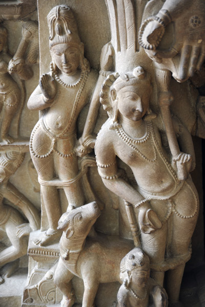 Side figures of the combined statue of Harihara, Vishnu and Shiva, Central India ca 1000 AD