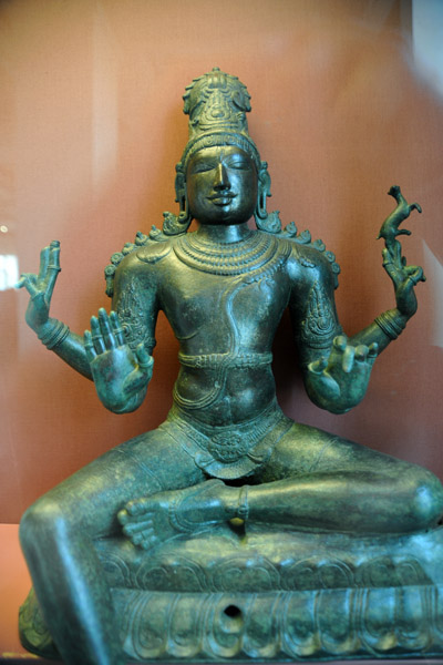 Seated Shiva made of pancha loha (alloy of copper, silver, gold, brass and zinc), Tamil Nadu, early 12th .