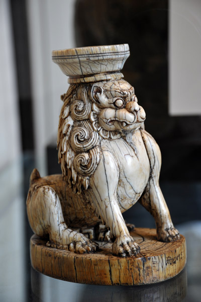 Carved stand of ivory reputed to be from the Chokhoryangtse monastery, 13th C. or earlier