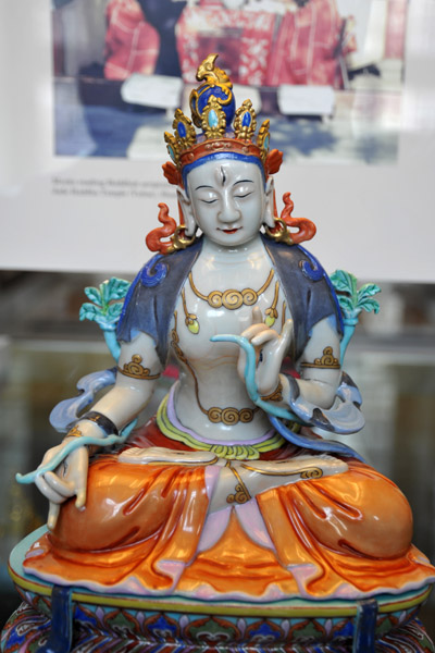 Porcelain Bodhisattva in Sino-Tibetan style, late 18th-19th C.