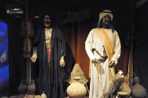 Bedouin man and woman in traditional clothing