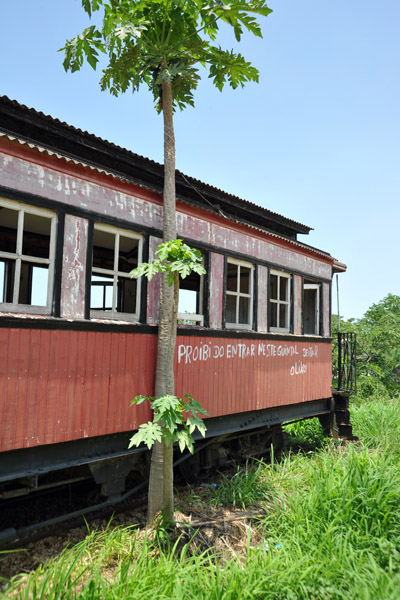 Old railway carriages on display