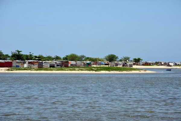 Peninsula forming the southern lagoon with shanties