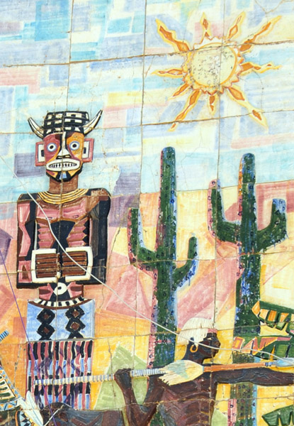 Tile mural with cactus, Luanda