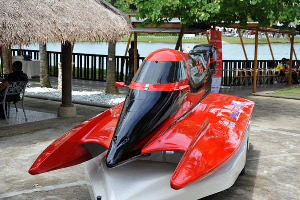 Racing boats for a special event in Putrajaya Lake