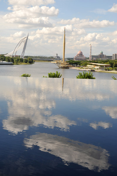 View of Lake Putra with cloud reflections