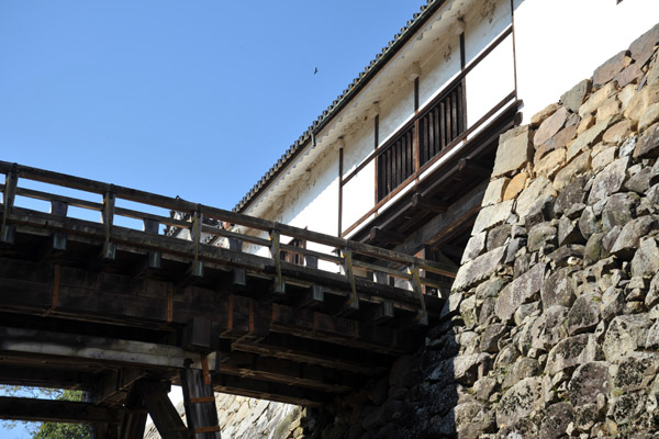 Rokabashi Bridge leading to the inner courtyard of Hikone Castle