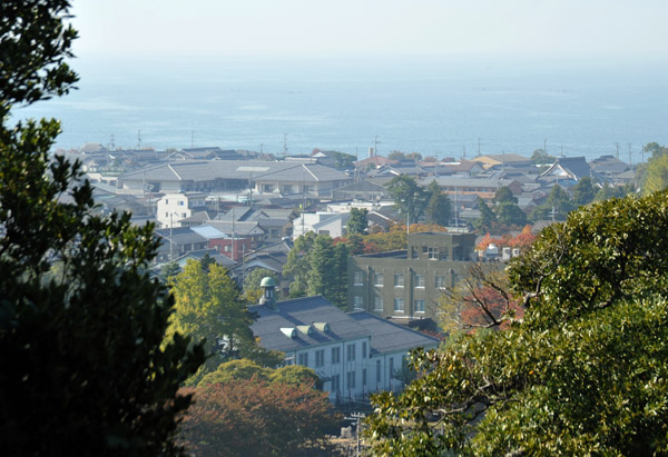 View of Lake Biwa from the castle yard, Hikone Castle