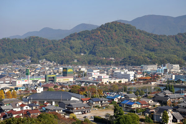 View of the town of Hikone from the castle