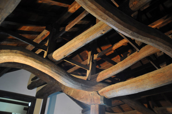 Original wooden structure of inside the keep