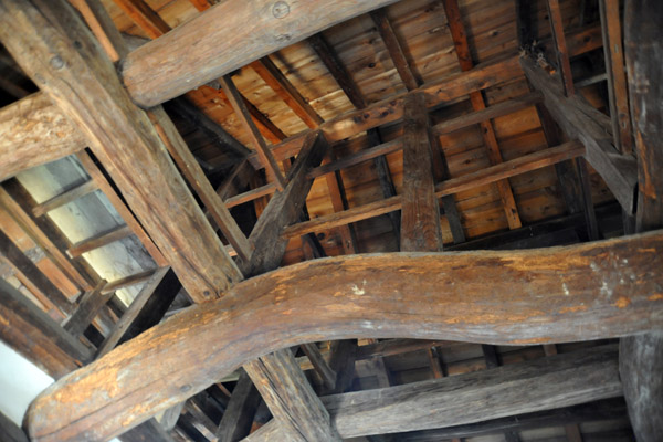 Original wooden structure of inside the keep
