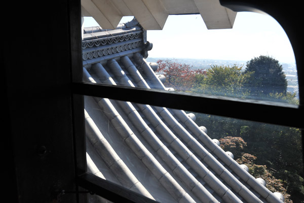 Gabled roof from inside the keep, Hikone Castle