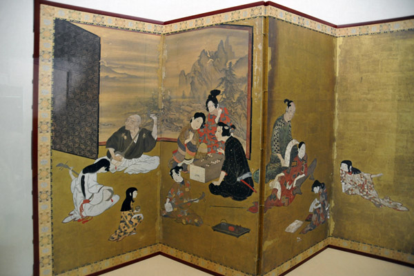 Painted screen in the Hikone Castle Musuem