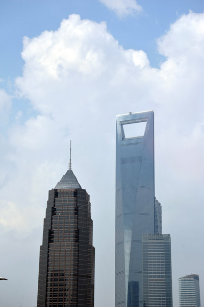 Shanghai World Financial Center with World Plaza on the left