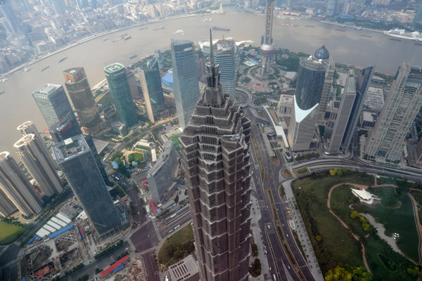 Jin Mao Tower and the Pudong New Area from SWFC Observatory