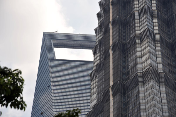 Shanghai World Financial Center with part of the Jin Mao Tower