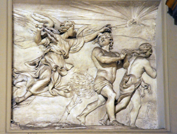 Relief - The Expulsion of Adam and Eve from Paradise by G.B. Morelli (above Peter)