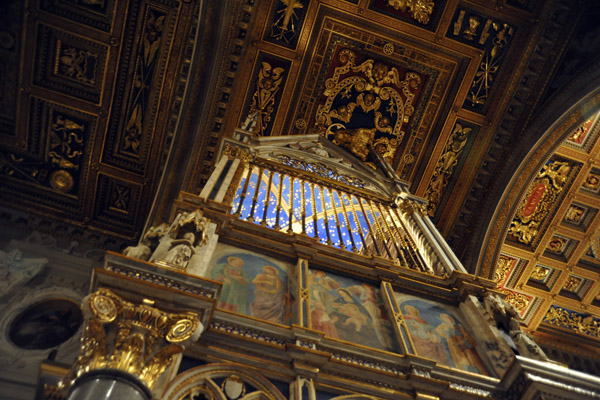 Looking up at the Reliquary Chamber above the High Altar