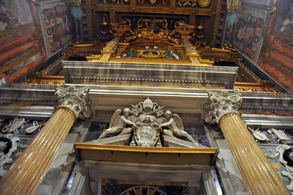 Looking up at one of the two organs of St. John Lateran