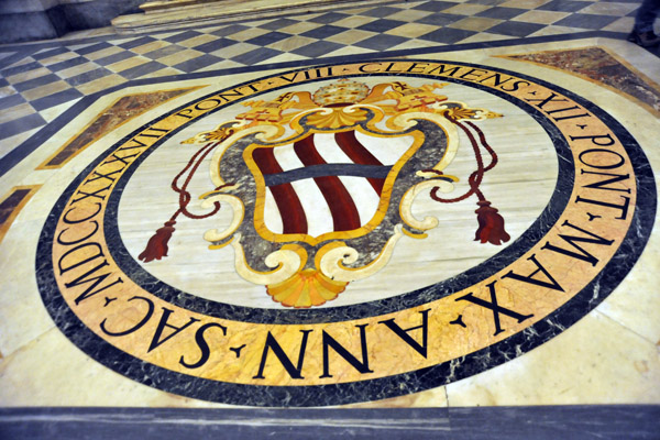 Floor mosaic - Coat of Arms of Pope Clement XII dated 1737