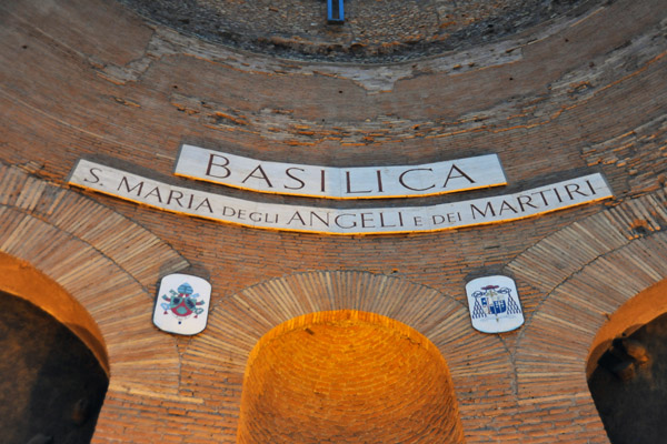 The Basilica was built inside the ruins of the Baths of Diocletian, a design project of Michelangelo in 1563-64