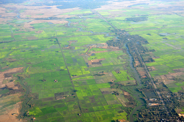 On approach to Yangon Airport, Myanmar (Burma)