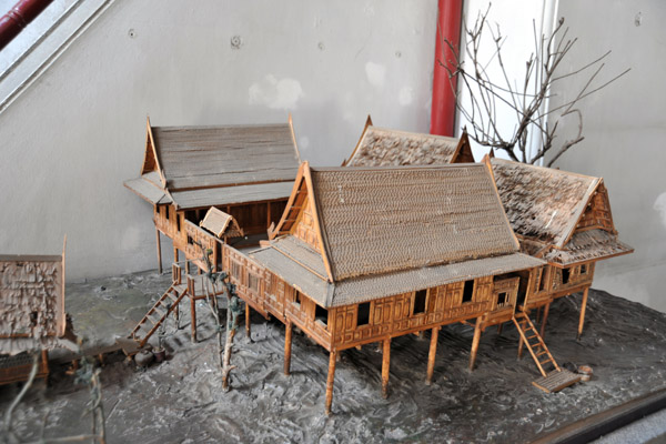 Model of a traditional Thai house built on stilts