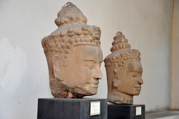 Heads of khmer door-guardians, Bayon style, 12th C., Wat Sak, Lopburi