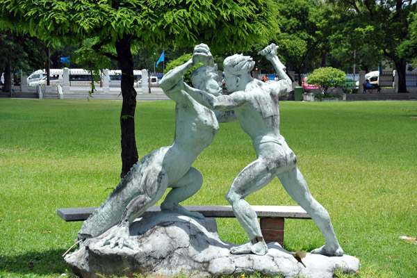 Statue of wrestlers, National Museum Bangkok