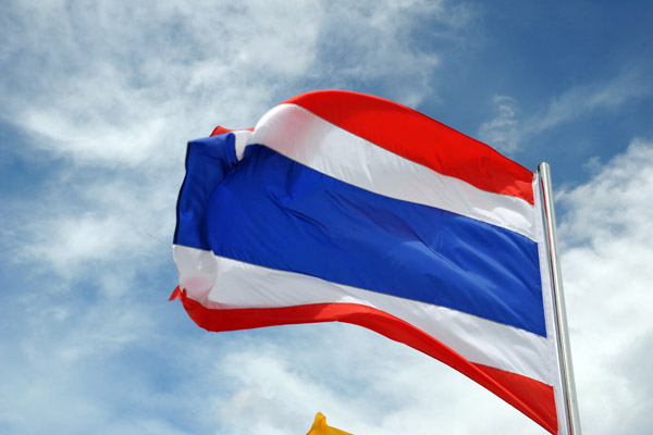 Flag of Thailand on the Golden Mount
