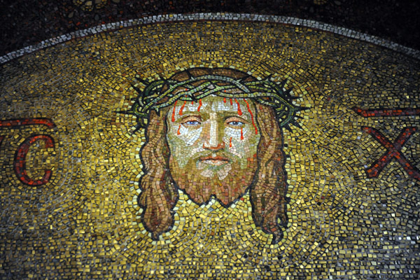Mosaic of Christ's head with the Crown of Thorns, Westminster Cathedral