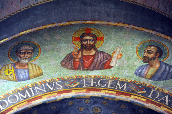 Mosaic of Christ with Sts. Peter & Paul - Dominus Legem Dat - The Lord gives us the law