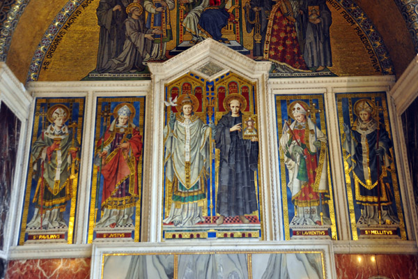 Mosaics of St. Gregory and St. Augustine flanked by St. Paulinus, St. Justus, St. Laurentius, St. Mellitus