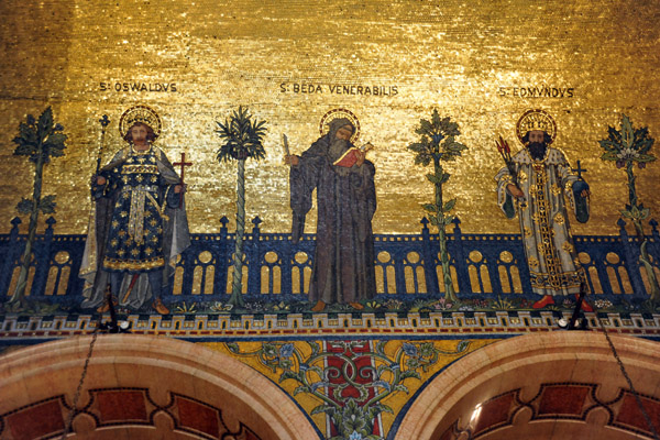 Mosaic of St. Oswald, the Venerable Bede and St. Edmund