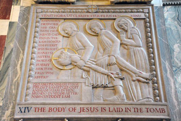 Westminster Cathedral Stations of the Cross - XIV - The Body of Jesus is Laid in the Tomb