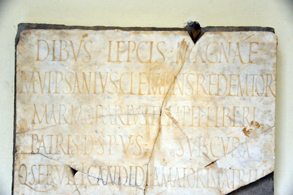 Panel inscribed with the name of the city Lepcis Magnae