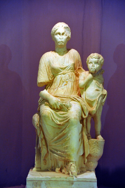 Woman and child thought to represent the family of the Emperor Hadrian