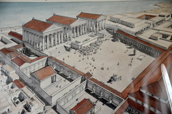 Artists rendition of the Old Forum, Leptis Magna