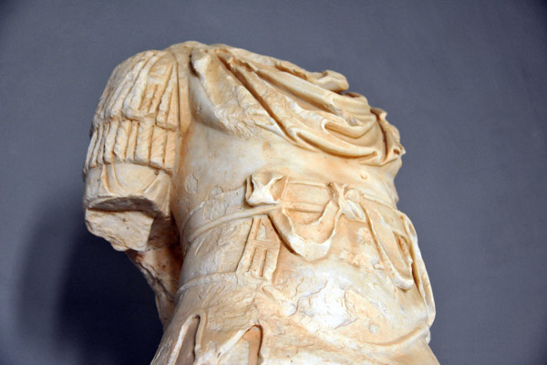 Marble statue of a headless male wearing a cuirass, probably representing an emperor, from the Severan Forum