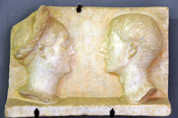 Relief carving of a man and a woman, Leptis Magna
