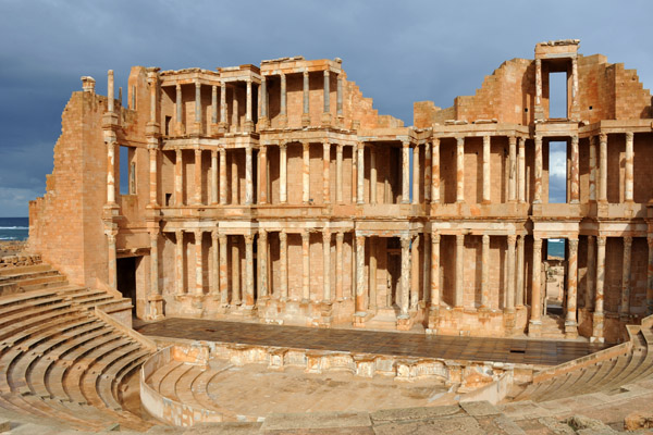 The Roman Theater was restored by Italian archaeologists Caputo and Guidi in the 1920s