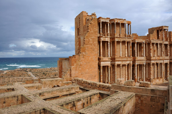 The Roman Theater of Sabratha was only partially reconstructed