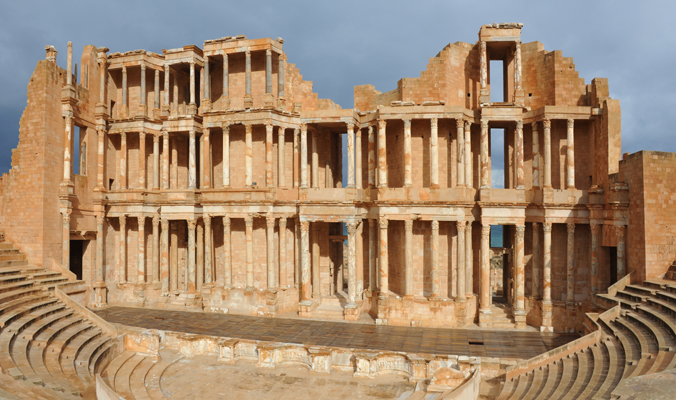 The sun comes out for a brief moment - Roman Theater of Sabratha
