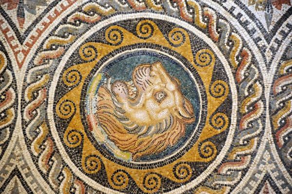 Lion mosaic from the House of Liber Pater