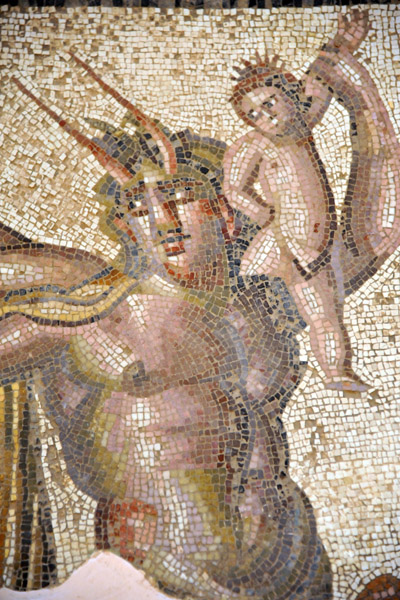 Mosaic of a centaur with a child
