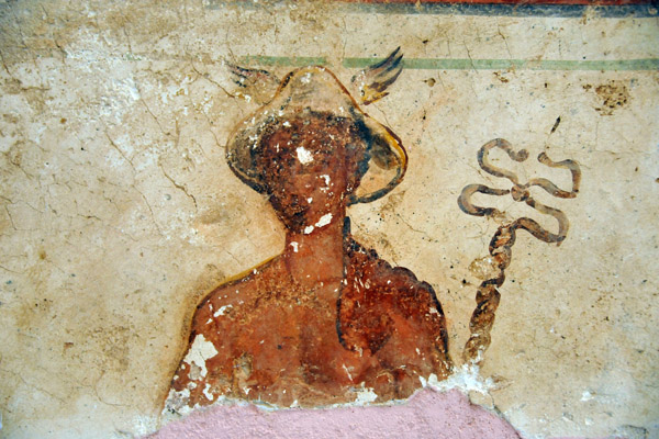 Fresco of Mercury (Hermes), Roman Museum, Sabratha