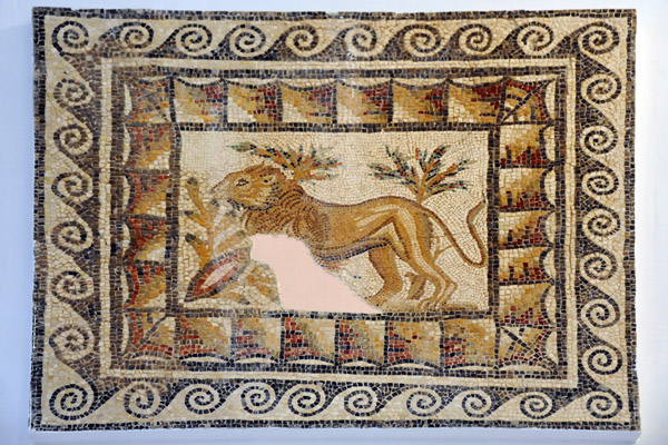Lion mosaic, Sabratha