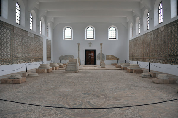 Mosaics from the Basilica of Justinian rehoused in the Roman Museum, Sabratha