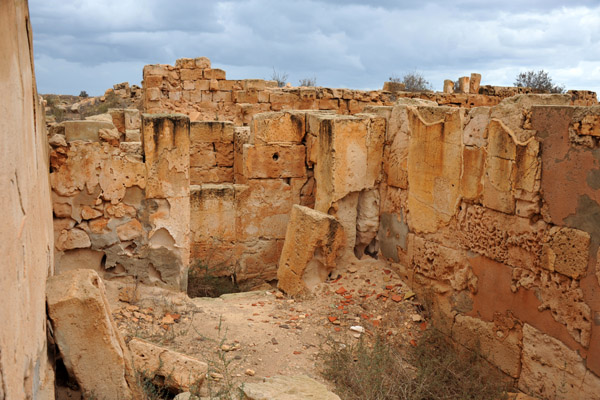 Ruins at the base of the Punic Mausoleum (B), Sabratha