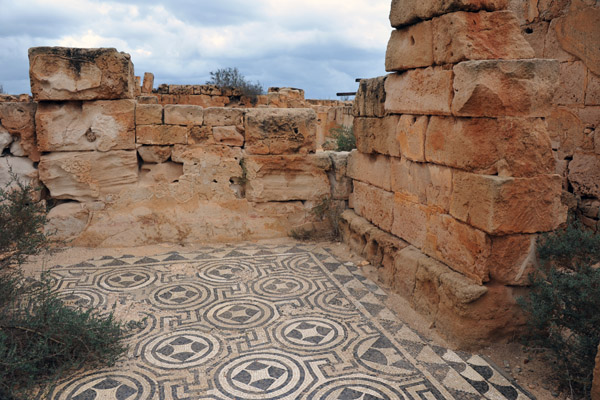 Roman mosaic floor left in situ, Residential Quarter, Sabratha